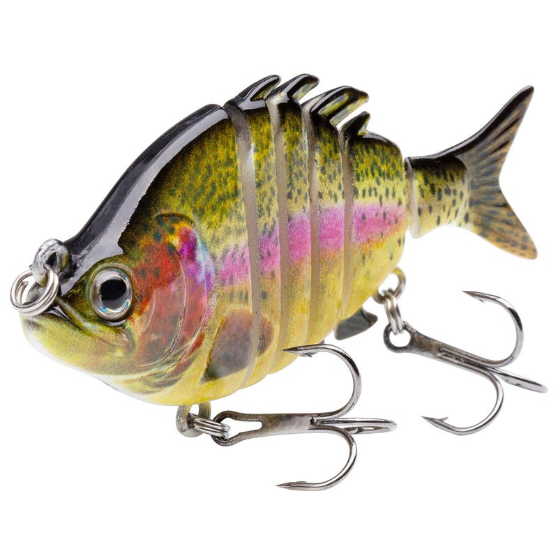 Bassdash SwimPanfish 2.5â€/0.34oz Hard Bluegill Swimbaits Multi Jointed Topwater Trout Bass Fishing Crank Lure,Pack of 4 - Image 3